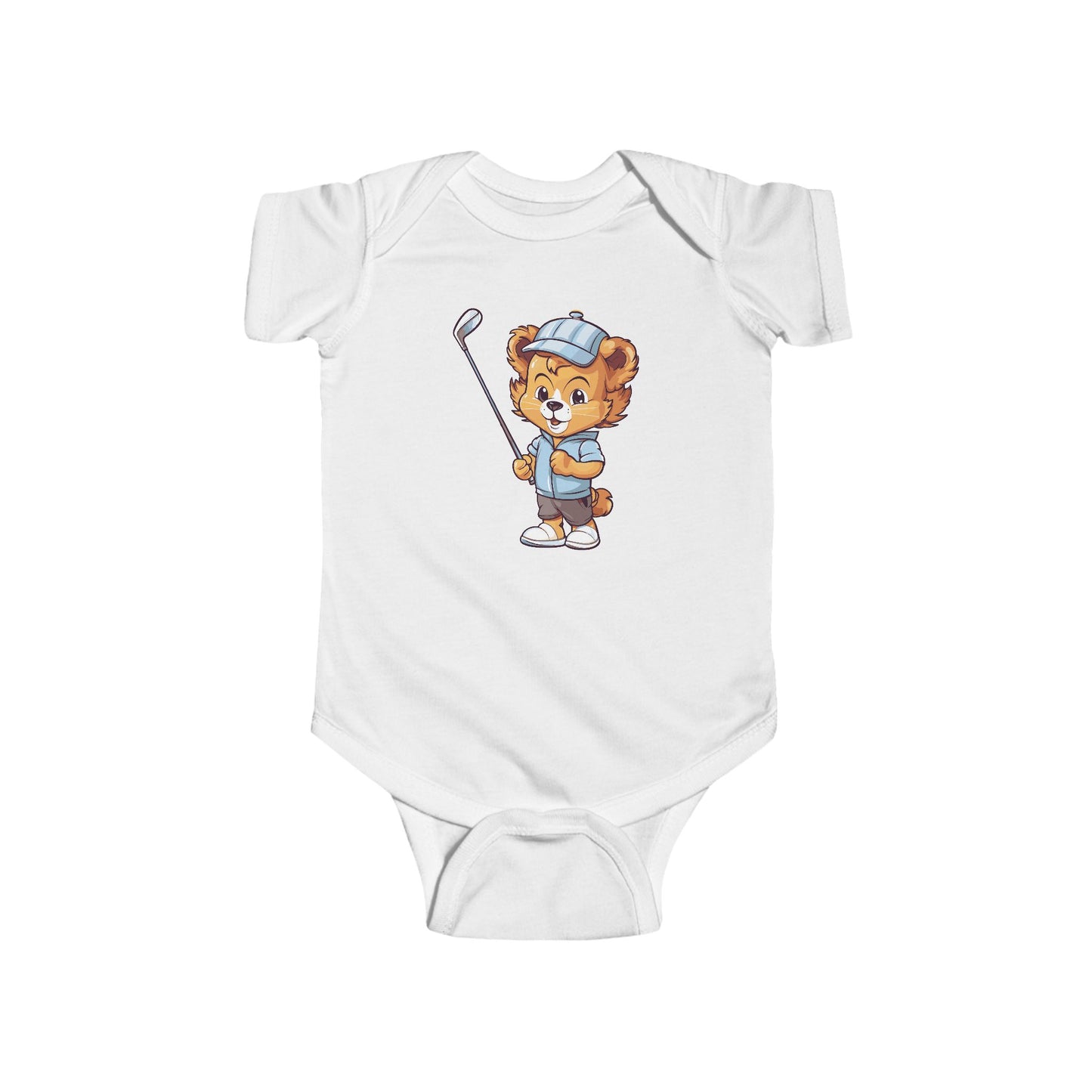 little lion golfer baby onesie